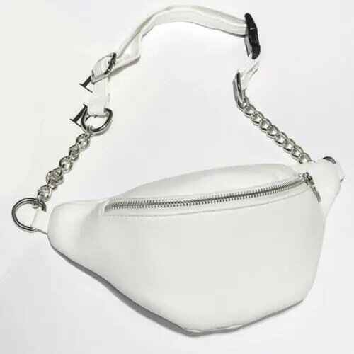 2020 Womens Waist Bag Fanny Pack PU Bag Belt Purse Small Purse Phone Key Pouch White Black Waist Packs