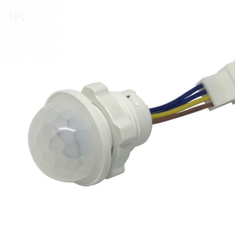 1 sztuk 40mm regulowany PIR czujnik ruchu podczerwieni czas opóźnienia regulowany tryb przełącznik detektora dla domu oświetleniowa lampa led