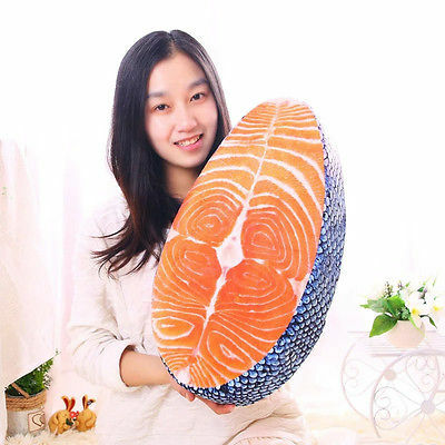 Washable Amusing Simulation Tasty Salmon Fish Sushi Pillow Cushion Creative Design Home Decor