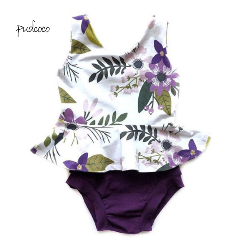 Pudcoco Neue Marke 2Pcs Neugeborenen Baby Mädchen Floral Ärmelloses Top + Shorts Set Outfit Kleidung