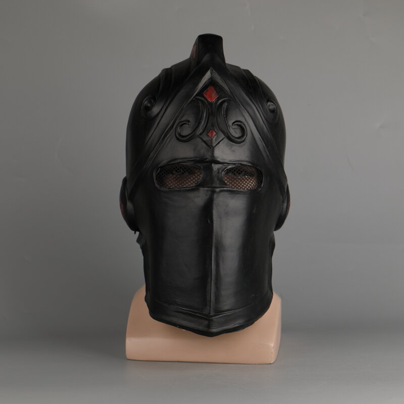 Máscara de Cosplay de Game Fortniter, máscara de látex de piel de caballero negro, leyenda, naranja, fiesta de Halloween
