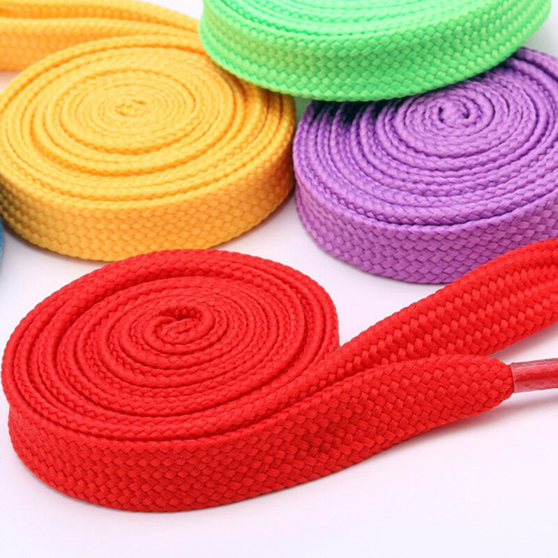 1 Pair 100cm Solid Color Flat Sports Canvas Shoelaces For Sneakers Polyester Outdoor Rubber Shoe Laces Strings Cordones Zapato