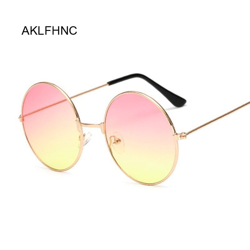 Круглые Солнцезащитные очки в стиле ретро UV400 для мужчин и женщин, брендовые дизайнерские винтажные солнечные очки в металлической оправе, модные