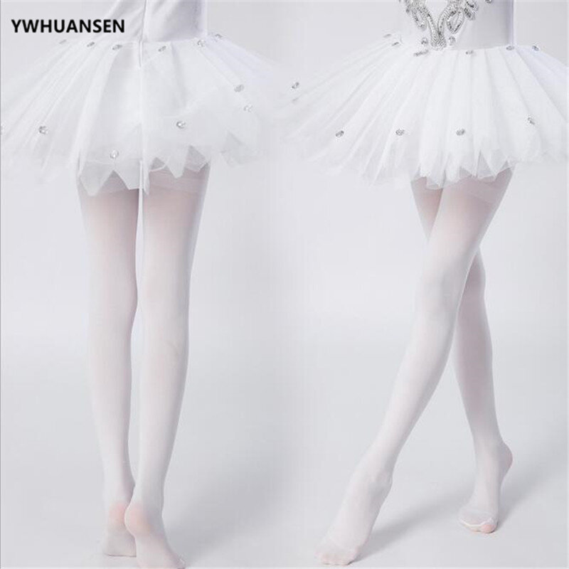 YWHUANSEN-pantimedias de Ballet para niña, medias de terciopelo, Color caramelo, Color blanco sólido, verano y primavera
