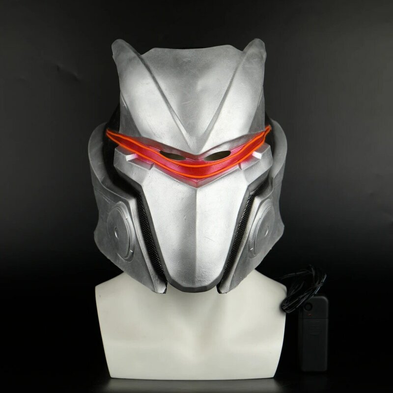Máscara de juego Fortniter Omega con luz LED, Cosplay, casco de látex Omega, fiesta de Halloween, Dropshipping