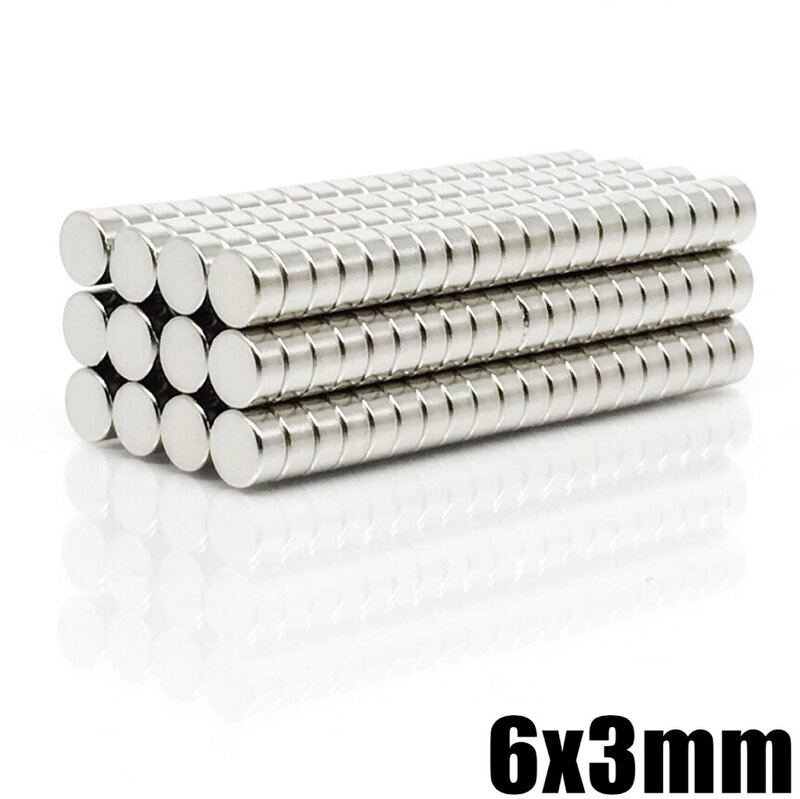 100pcs Neodymium magnet 6x3 Rare Earth small super Strong Round permanent 6*3mm fridge Electromagnet NdFeB nickle magnetic DISC