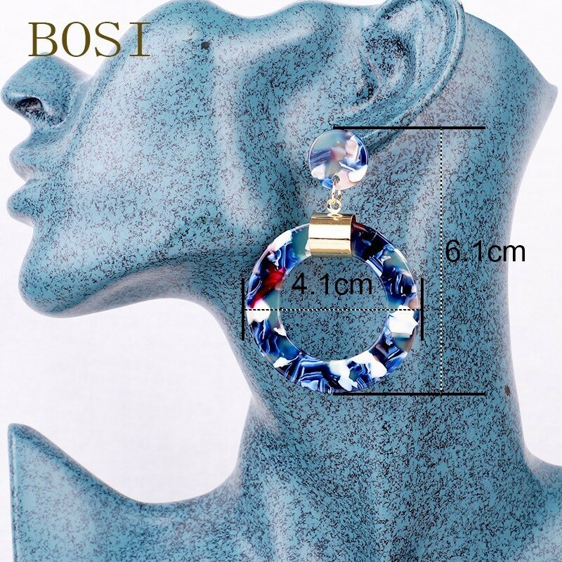 Acryl Ohrringe für Frauen Boho 2022Acetat baumeln Tropfen Ohrringe Mode große böhmische Accessoires geometrische Luxus trend iges Gesicht