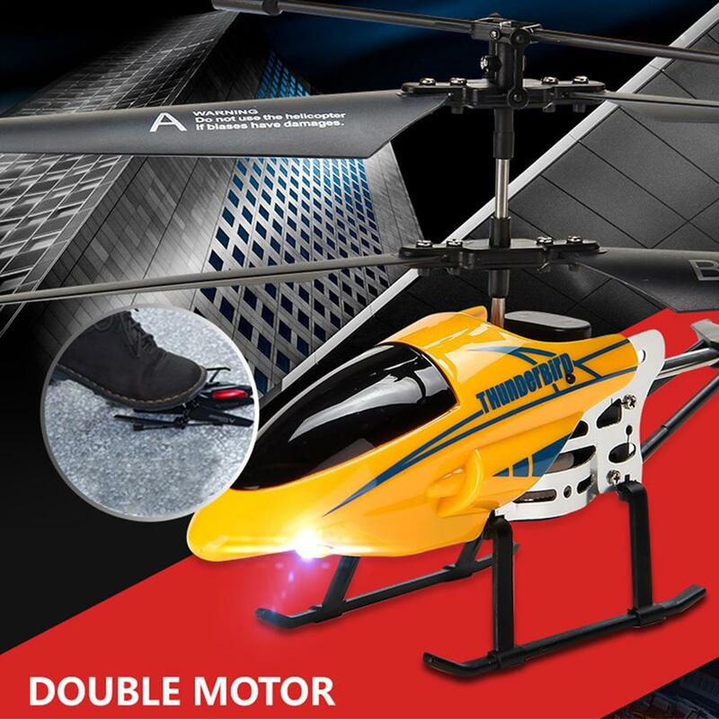 Rccity helicóptero 3.5 ch, brinquedo de controle de rádio com luz led, rc, presente para crianças, modelo voador infantil inquebrável
