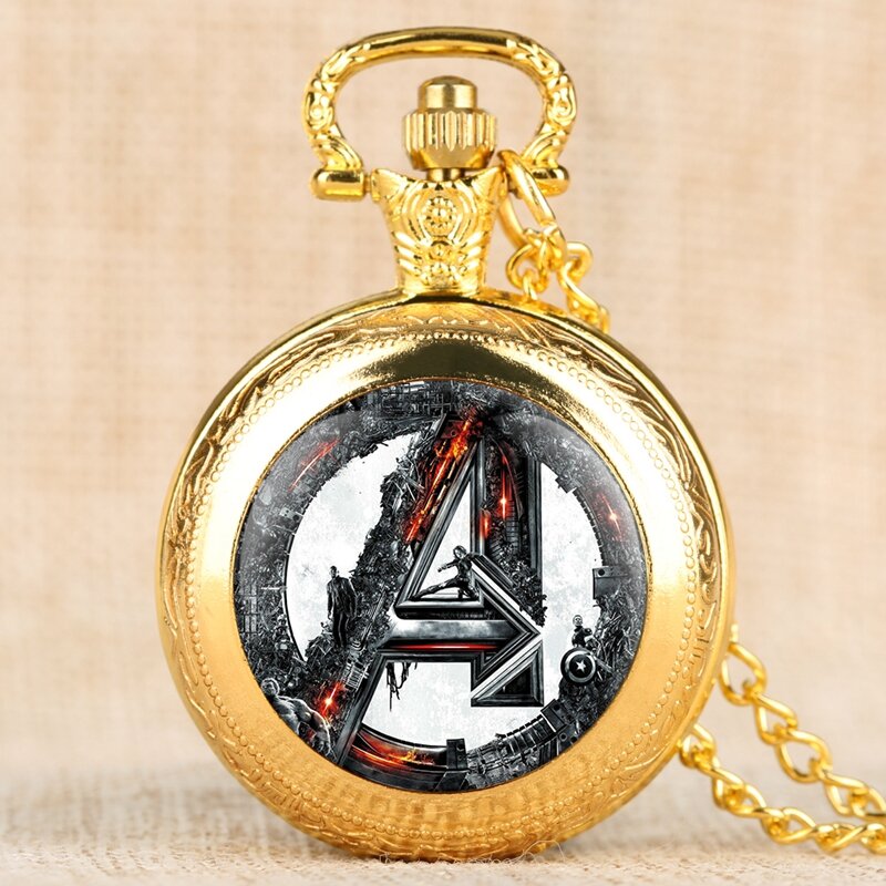 Marvel Movie Мстители: эра Альтрона ретро кварцевые карманные часы ожерелье подвеска цепочка Fob часы мужские часы унисекс подарки для мужчин вентиляторы
