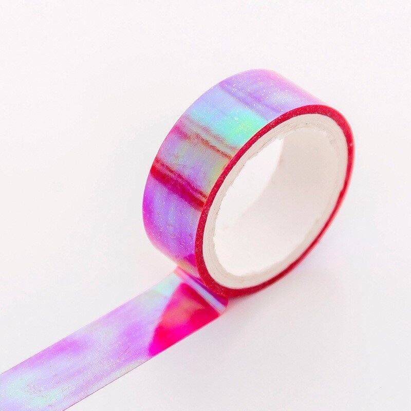 5m Laser Glitter Washi Tape Decorative Adhesive Masking Scrapbooking Girl Album Stationery Tape stationery stickers photo Diary