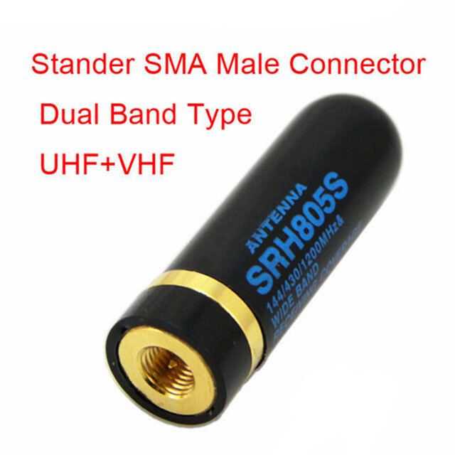 SRH805S 듀얼 밴드 UHF + VHF 안테나 SMA 남성 Baofeng UV3R UV100 LINTON LT6100 LT6188 YAESU/Vertex VX-6R 라디오