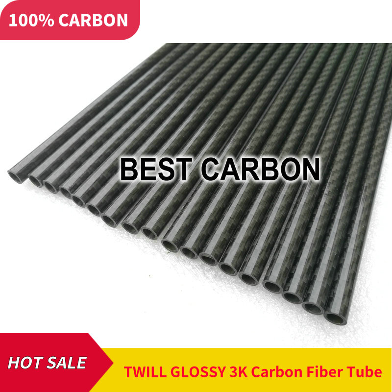 Tubo de fibra de carbono 3k de alta qualidade para enrolar em tecido, 4 unidades de 6mm x 5mm x 1000mm
