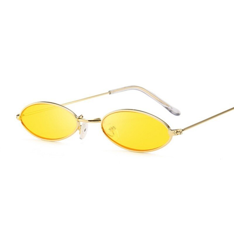 Lunettes de soleil rétro rouges ovales pour hommes et femmes, lunettes de soleil vintage, monture en métal, marque de créateur, lunettes de soleil UV400