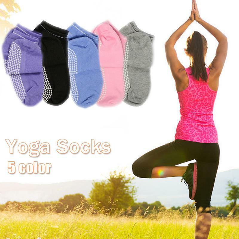 Бесплатная доставка, хлопковые черные, белые, серые, синие, фиолетовые, розовые спортивные нескользящие носки для йоги, носки унисекс карамельных цветов для йоги