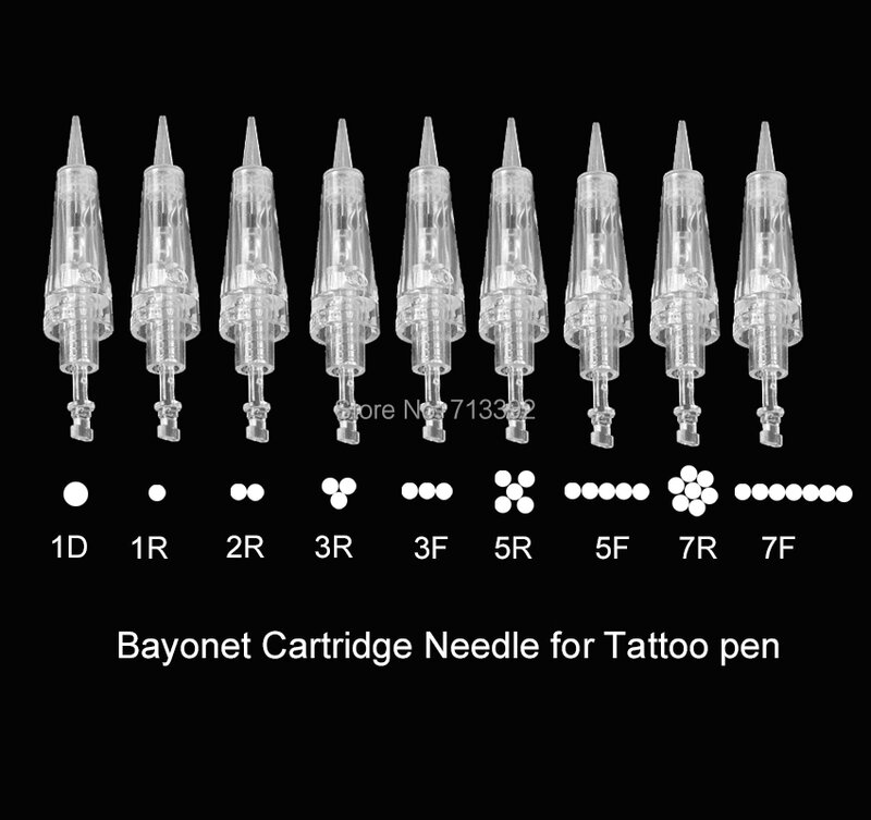 100 pezzi a baionetta professionale per trucco permanente per sopracciglia cartucce per Dermograph Needles