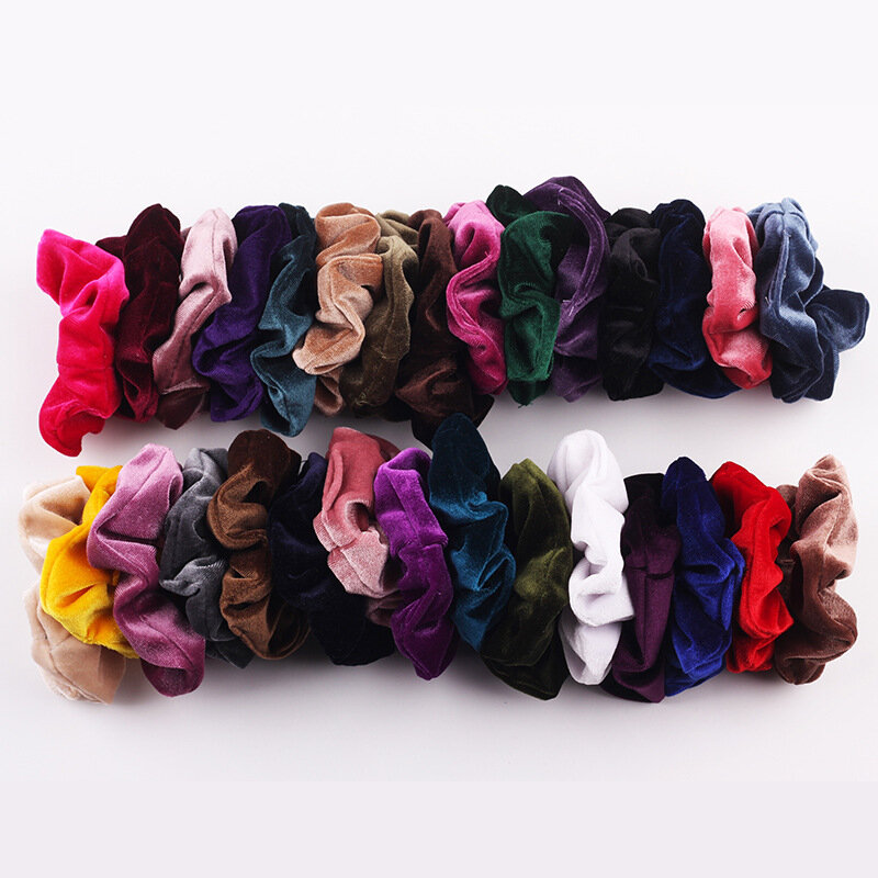 30 kolorów mody aksamitne Scrunchies akcesoria do włosów dla kobiet elastyczne gumki do włosów dziewczyny eleganckie włosy w koński ogon krawaty