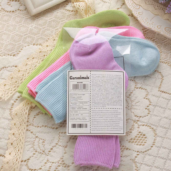 Calcetines de algodón de bambú para bebé recién nacido, calcetín de Color sólido caramelo, 1 par, 3-18M