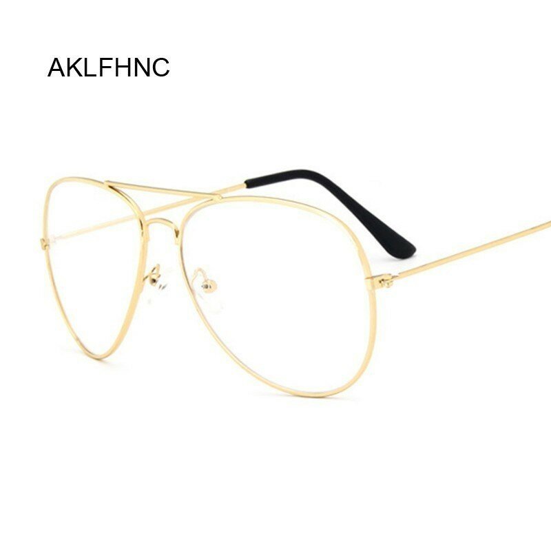 Luftfahrt Gold Rahmen Sonnenbrille Männlichen Klassischen Brillen Transparent Klare Linse Optische Frau Mann Gläser Pilot Stil