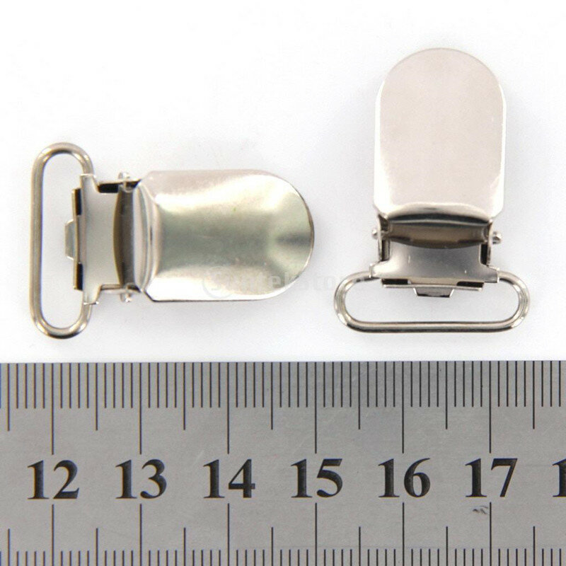 20 unids/lote de Clips de suspensión de chupete de Metal de 2,5 cm para correa de correas, accesorios de ropa DIY