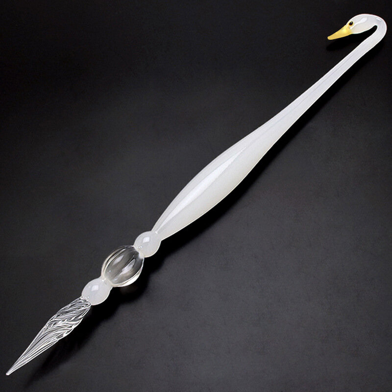 Стеклянная Ручка для рукоделия с изображением лебедя ангела, роскошная ручка для письма, подарок на день рождения