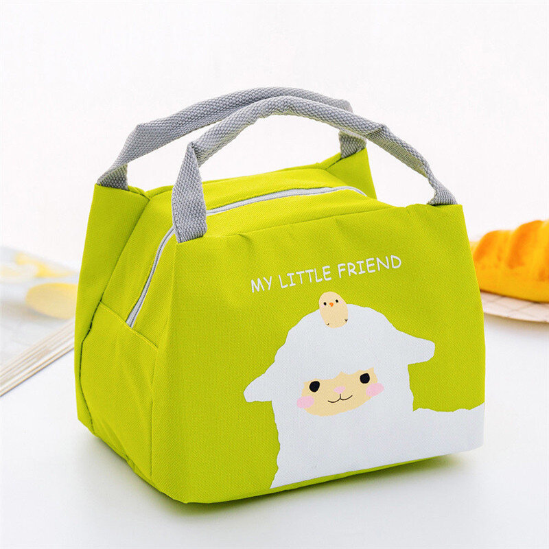 Mignon multicolore sacs optionnels Portable Animal thermique isolé refroidisseur étanche pique-nique boîte à Lunch sac sac Bolsa de bento