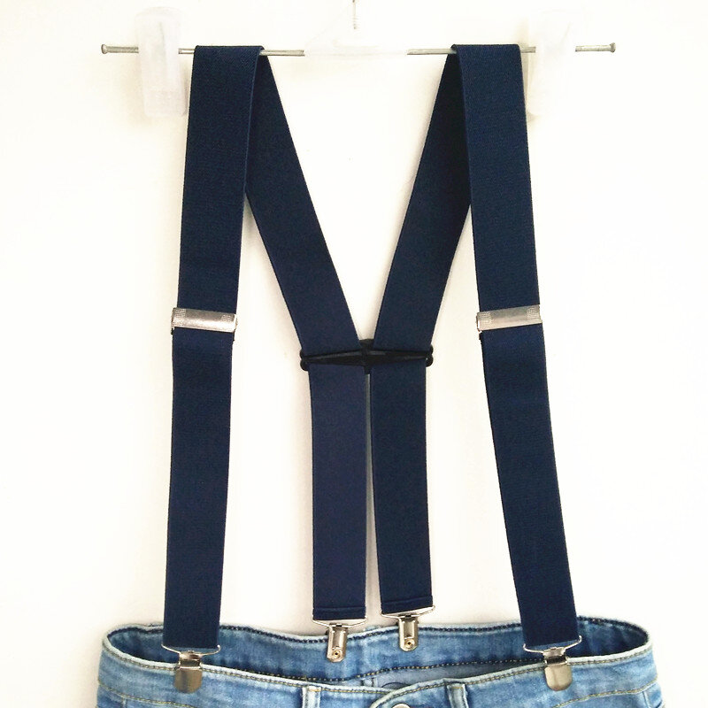 네이비 컬러 Unisex 남자의 멜빵 조정 가능한 높은 탄성 스트랩 성인 suspender 여성 중괄호 패션 액세서리 BD056