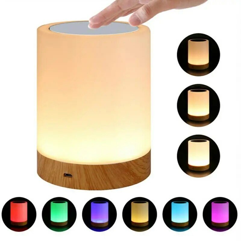 Veilleuse Led tactile rechargeable, petite lampe de chevet innovante, 6 couleurs, réglable