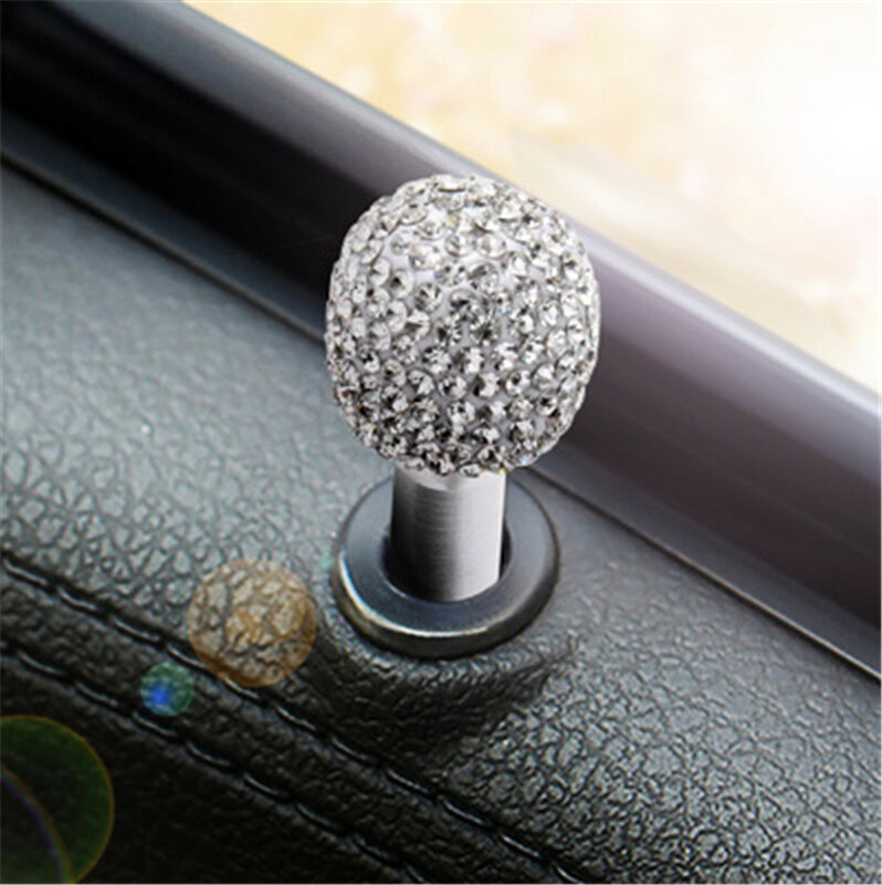 Bouton de verrouillage de porte de voiture, 2 pièces, bouton de sortie d'air, diamant, accessoires de style intérieur de voiture, diamètre intérieur 4.5mm