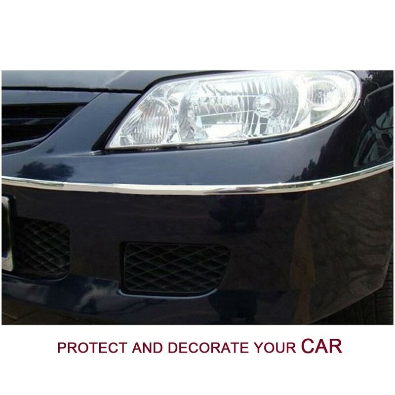 Auto-adesivo Chrome Strip Molding Decoração, Car Styling, Bumper Protector, Trim Tape, Side Door, Auto