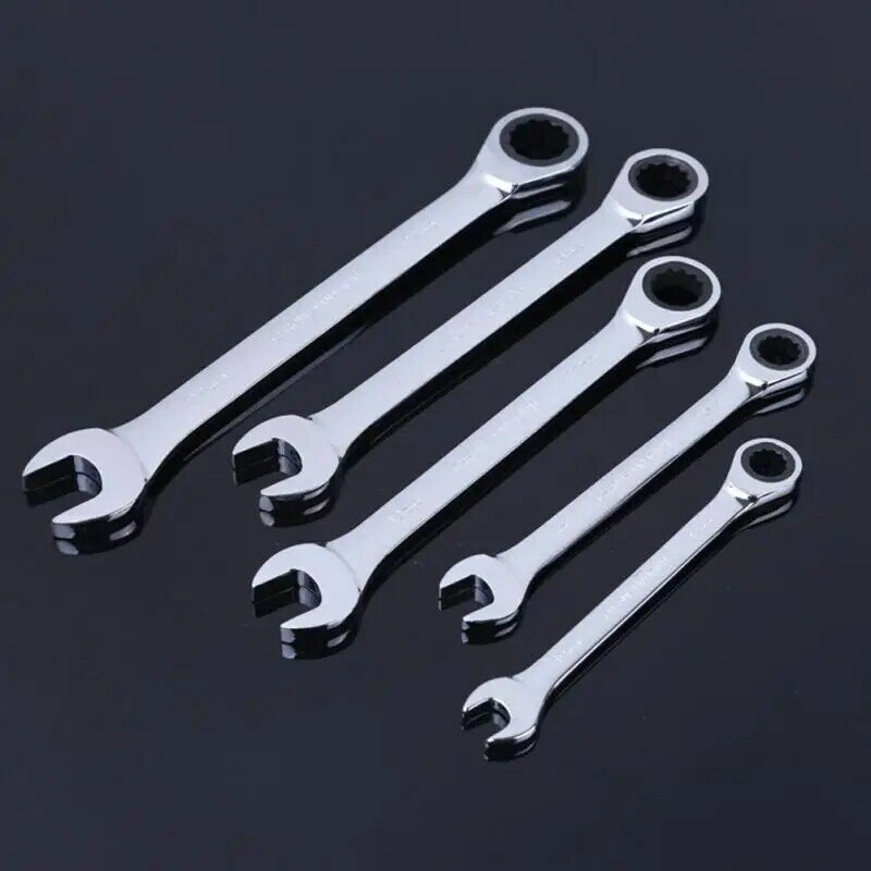 10mm 12mm 13mm 17mm 19mm Reversible Combination Stubby Ratchet Wrench Ratcheting Socket Spanner
