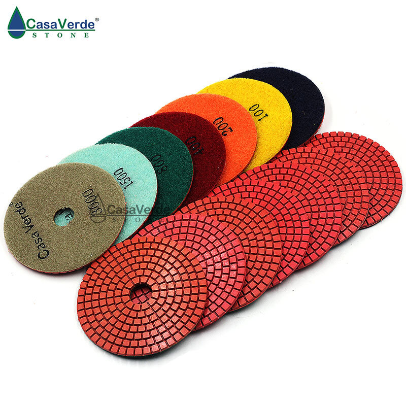 Free Shipping DC-LRPP02 Wet 4"(100mm) with 2.5mm wet diamond polishing pads for Granite and Marble