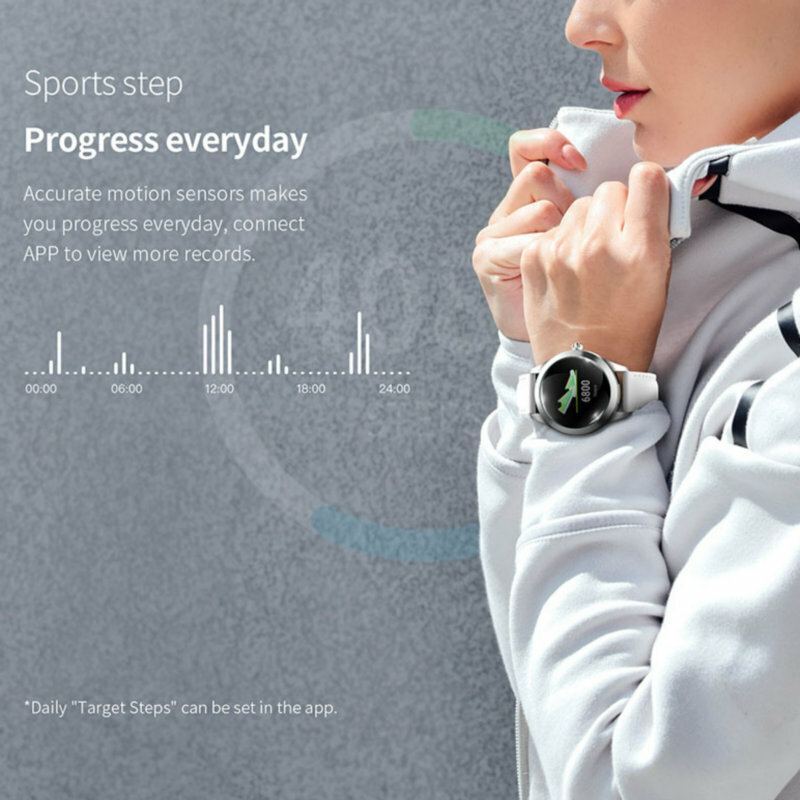 Senhoras/mulheres esporte relógio inteligente pulseira de fitness ip68 à prova dip68 água monitoramento de freqüência cardíaca bluetooth para android ios smartwatch