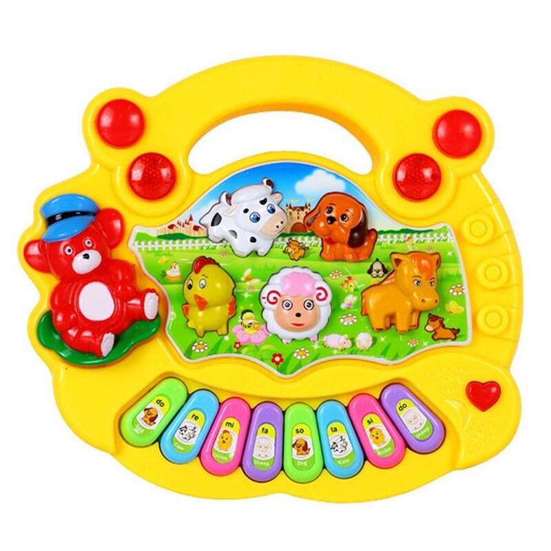 Bebê crianças desenvolvimento educacional música musical animal fazenda piano som brinquedo soando teclado piano tipo de jogo do bebê