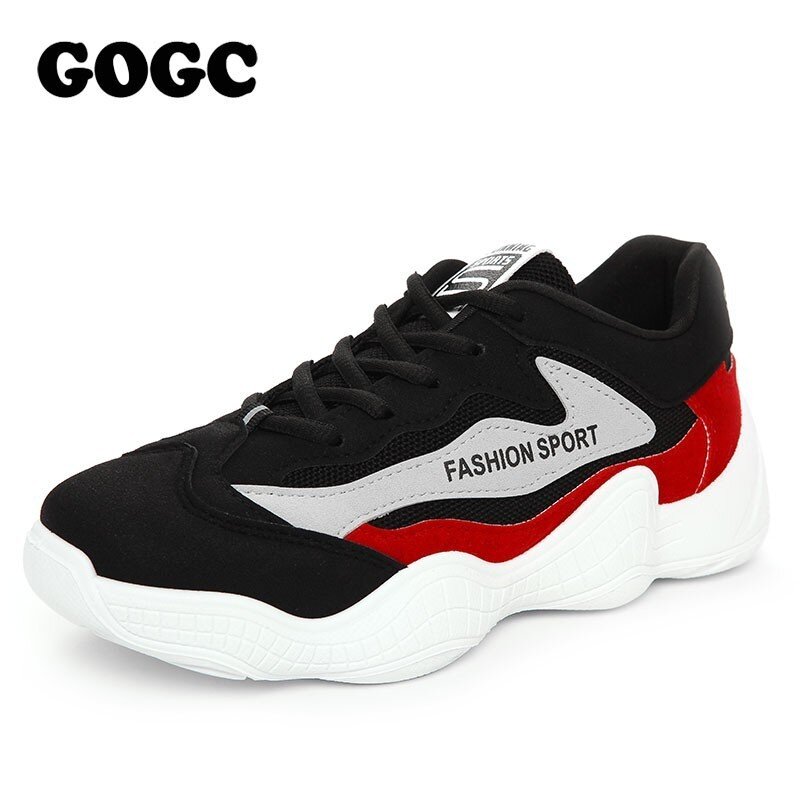 Tênis de plataforma Senhoras Sapatas lisas das mulheres do sexo feminino deslizamento GOGC mulher branca de calçados Esportivos calçados Causais Shoes running shoes G660
