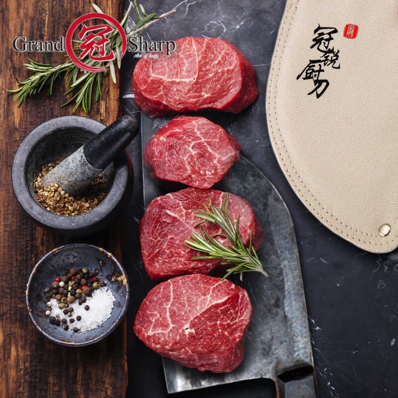 Couteau de Chef forgé à la main en acier plaqué, couperet chinois forgé, couteaux de cuisine professionnels pour trancher la viande et les légumes