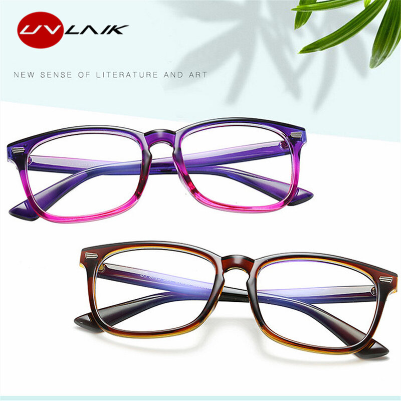 UVLAIK-Lunettes de lumière bleue pour hommes et femmes, lunettes d'ordinateur, lunettes de jeu, monture de lunettes transparentes, lunettes anti-rayons bleus