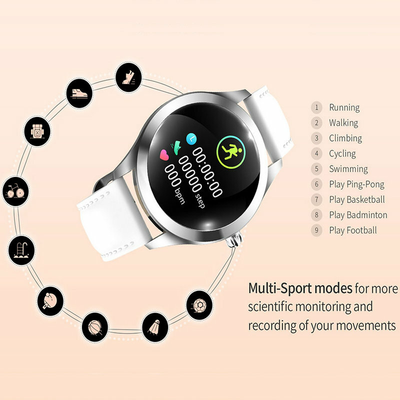 Ladies/Women Sport Smart Watch Fitness Bracelet IP68 Waterproof Heart Rate Monitoring Bluetooth For Android IOS Smartwatch