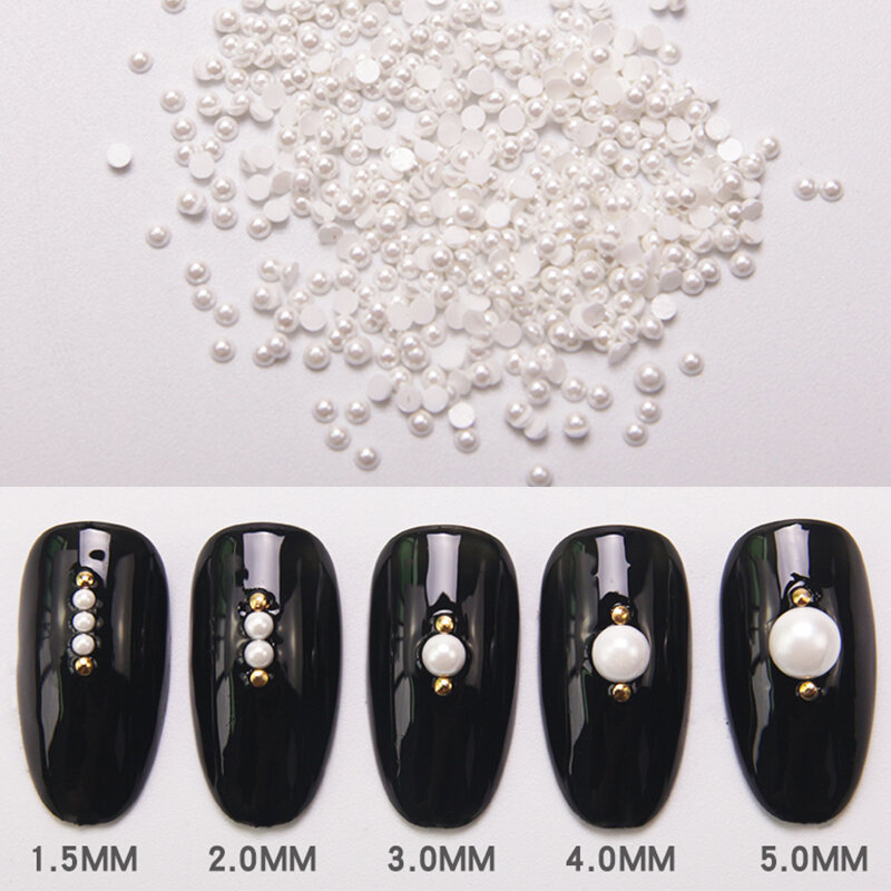 HNUIX Pearl Rhinestone Nail Decorations New Arrive Pearls for Nails Acrylic Nail Supplies 3D Acrylic Nail Art Nailart Jewelry
