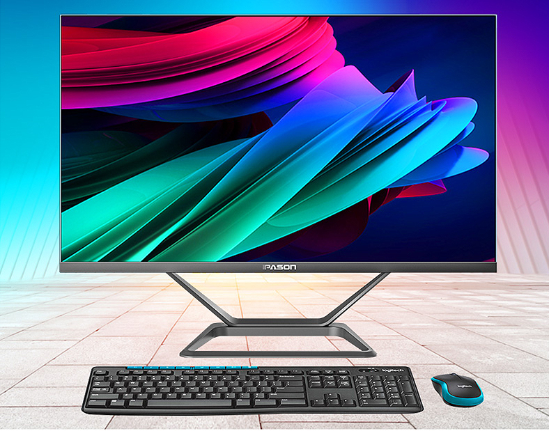 Alle In Een Gaming Pc Ipason P21-PLUS 23.8 Inch Intel I3 9100 4 Core 8G DDR4 Ram 240G ssd Wifi Bluetooth Smalle Grens Mini-Pc