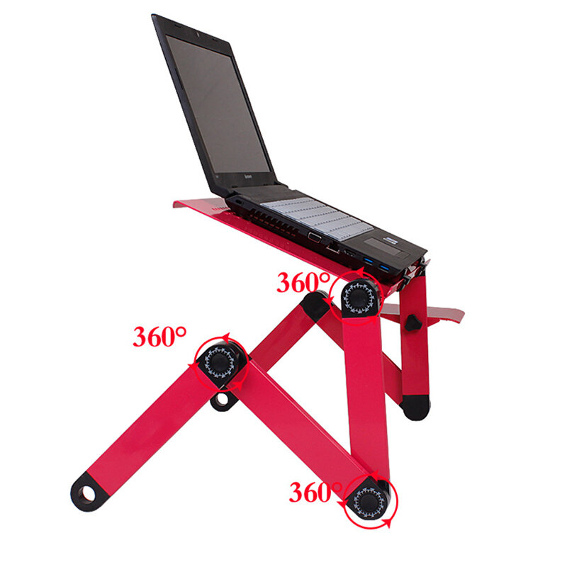 1 pcs 컴퓨터 책상 조정 가능한 접이식 통풍 스탠드 노트북 노트북 무릎 pc 접는 책상 테이블 휴대용 침대 트레이