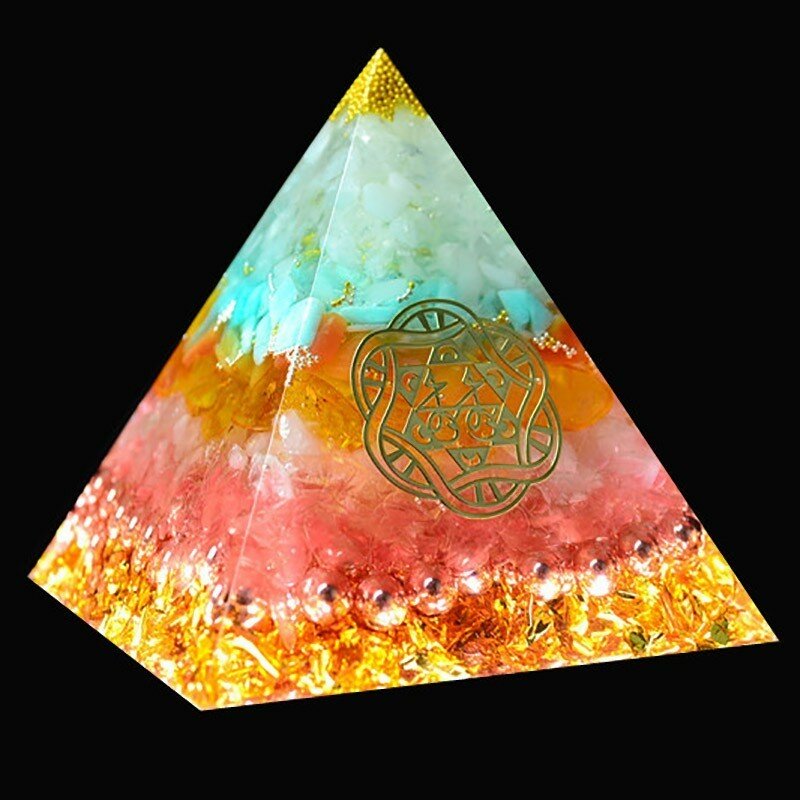 AURAREIKI – pyramide Orgonite Reiki, cristal naturel, Chakra, pierre de guérison qui change le champ de Fortune de la vie, pyramide transparente