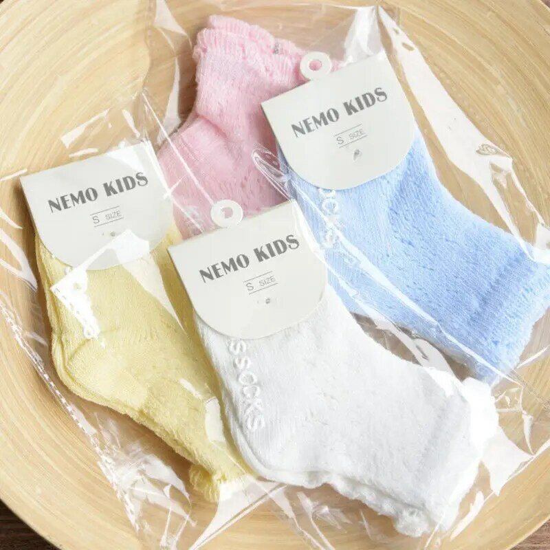 Baby Girls Kids Toddler Solid Color Ankle Socks Fish net Cotton Lace Princess Ankle Mesh Socks