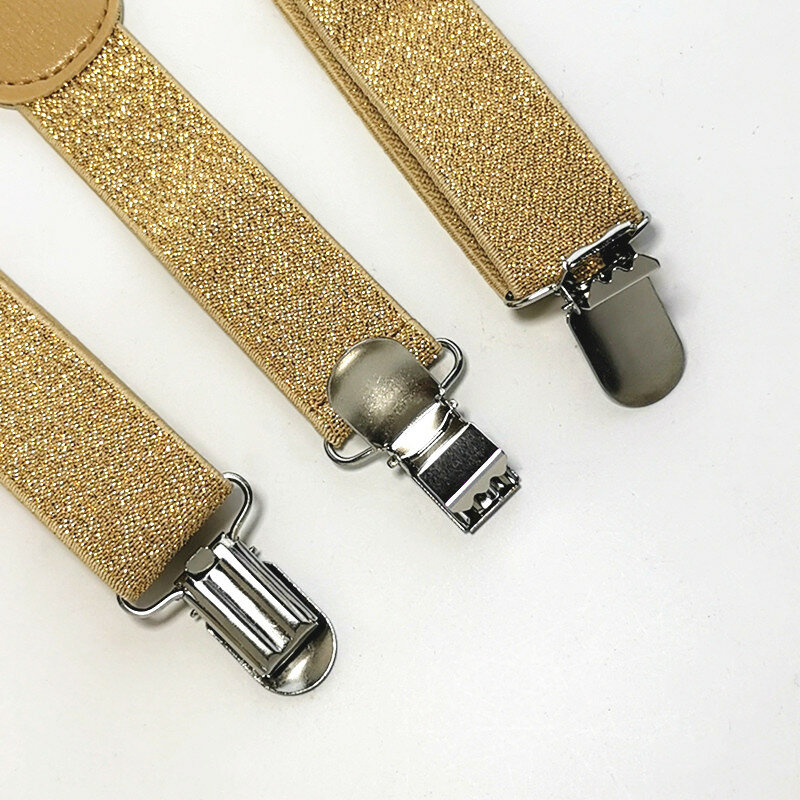 2.5CM Wide Gold Silver Elastic Strap Unisex Suspenders Adjustable Y back Adult Chirldren Men Women Boys Girls Braces For Party