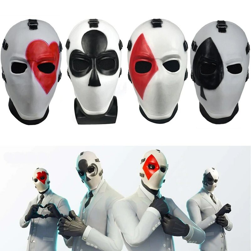 Máscara de estacas altas de Fortniter para adultos, máscara de estacas altas de Fortniter, Battle Royale, Media máscara para fiesta de Halloween
