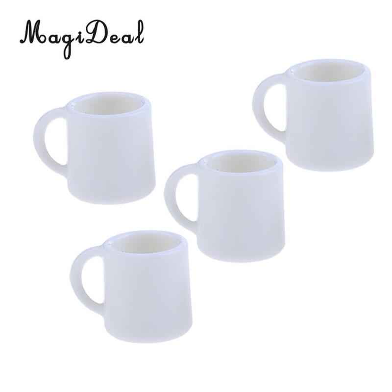 4pcs 1/12 Miniature Milk Tea Coffee Wine Cups  Mugs Dollhouse Tableware for Dolls House Decor Accessories