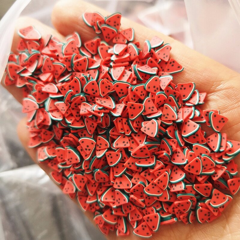 Mini relleno de rebanadas de fruta para uñas, suministros de decoración de cerámica suave, 2000 Uds.