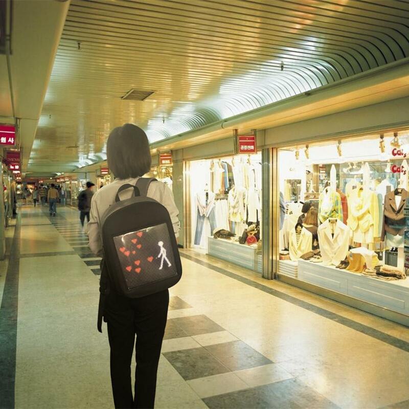 Écran LED dynamique publicité sac à dos bricolage Wifi APP contrôle lumière sac à dos en plein air marche panneau d'affichage sac à dos ordinateur sac à dos