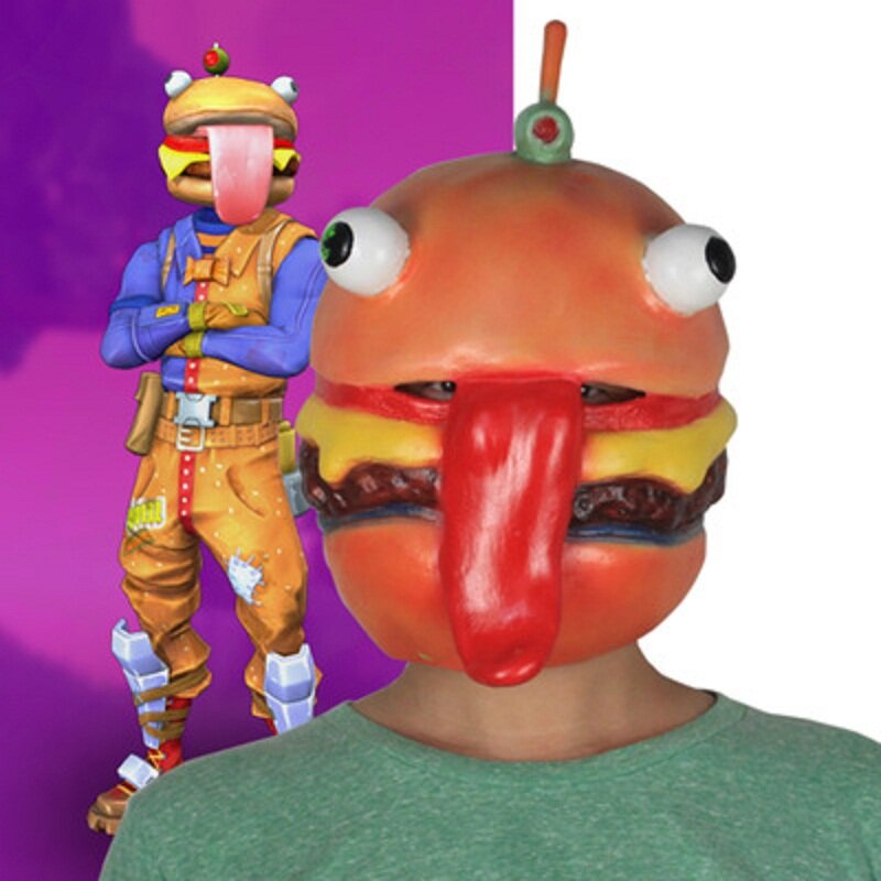 Máscara de Cosplay de Battle Royale Beef Boss para adulto, máscara completa de látex, accesorios para fiesta de Halloween, envío directo