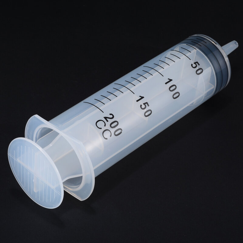 1 unidad de jeringa de plástico 200 ml grande hidropónica transparente jeringa de plástico de medición de nutrientes reutilizable laboratorio de cocina