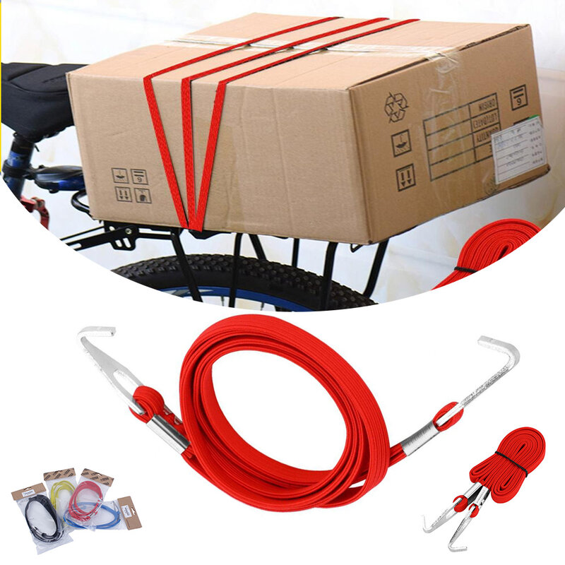 Outdoor Bike Luggage Carrier Retractable Elastic Band Bicycle Cargo Racks Rope Tie With Plastic Hooks Adjustable Elastic Car D30